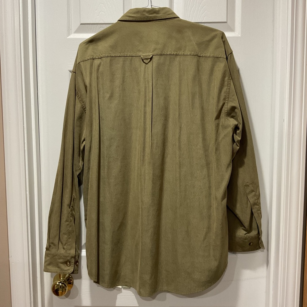 Orvis Khaki Green Button-Down Shirt and Collar with button pockets XL - Picture 4 of 7